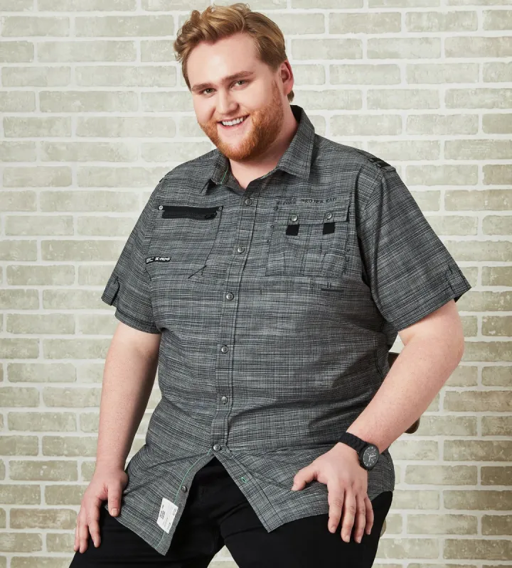 Tonal Textured Short Sleeve Sport Shirt sold by George Richards