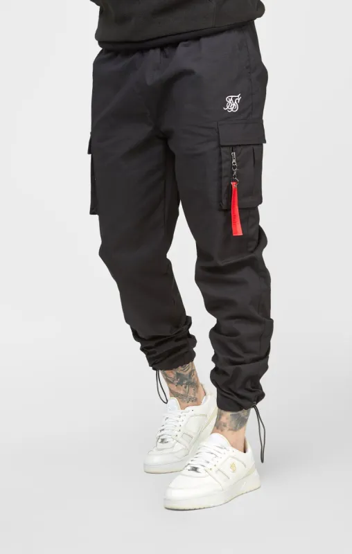 Black Cuffed Relaxed Fit Cargo Pant sold by Siksilk