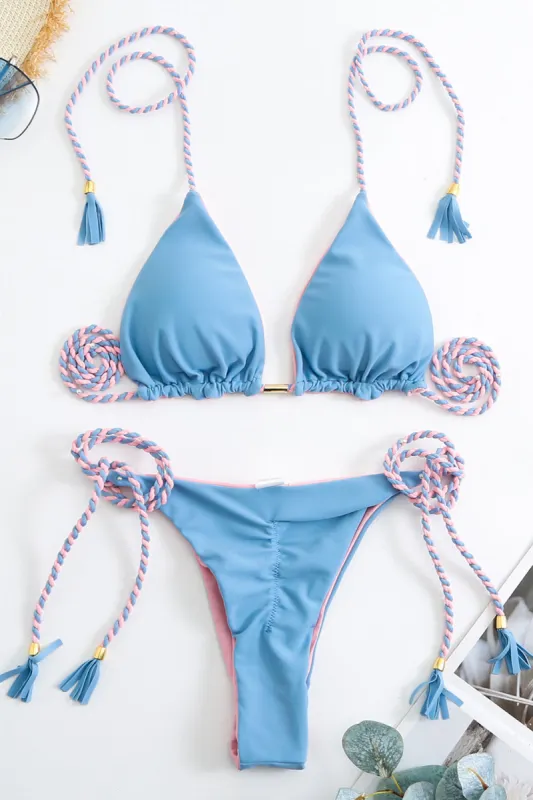 Blue Two Piece Athletic Swimwear sold by Zapaka
