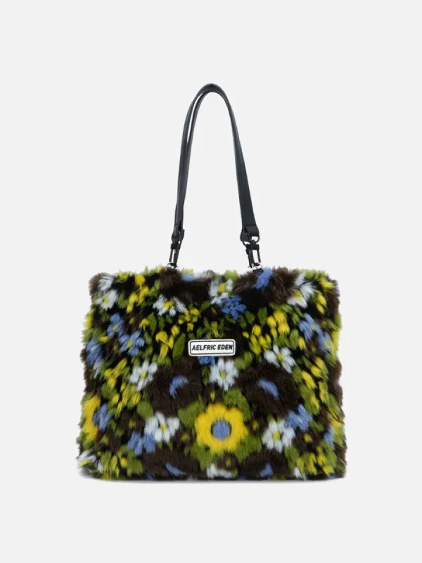 【Aelfric Eden】花飾り織り クロスボディ バッグ Aelfric Eden Large Fleece Flower Shoulder Bag | Parallel