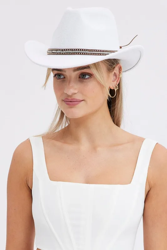 White Cowboy Hat sold by Ally Fashion