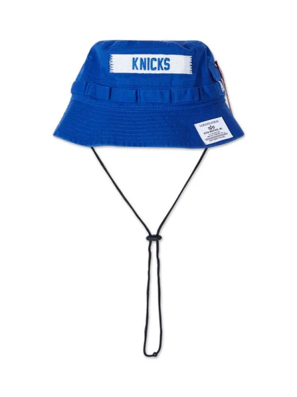 NEW YORK KNICKS X ALPHA X NEW ERA BUCKET HAT sold by Alpha Industries