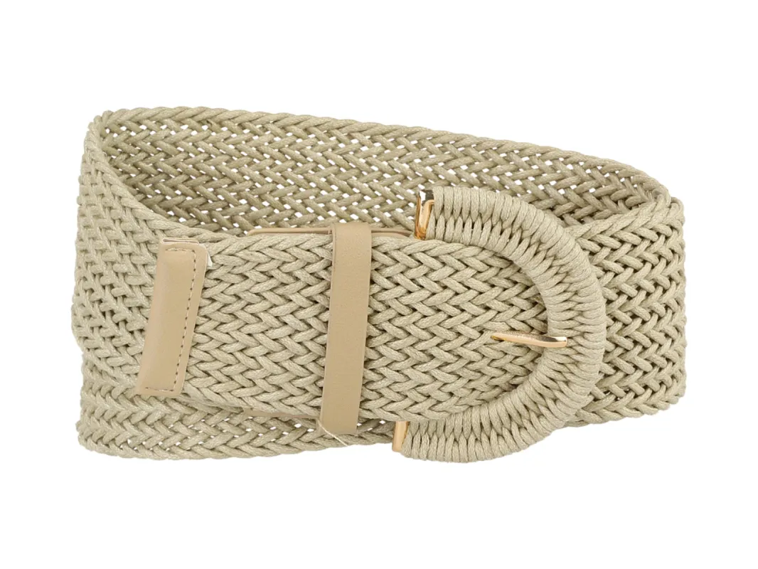 Wide Woven Waist Braided Belts Dress Chunky Buckle sold by Allegra K
