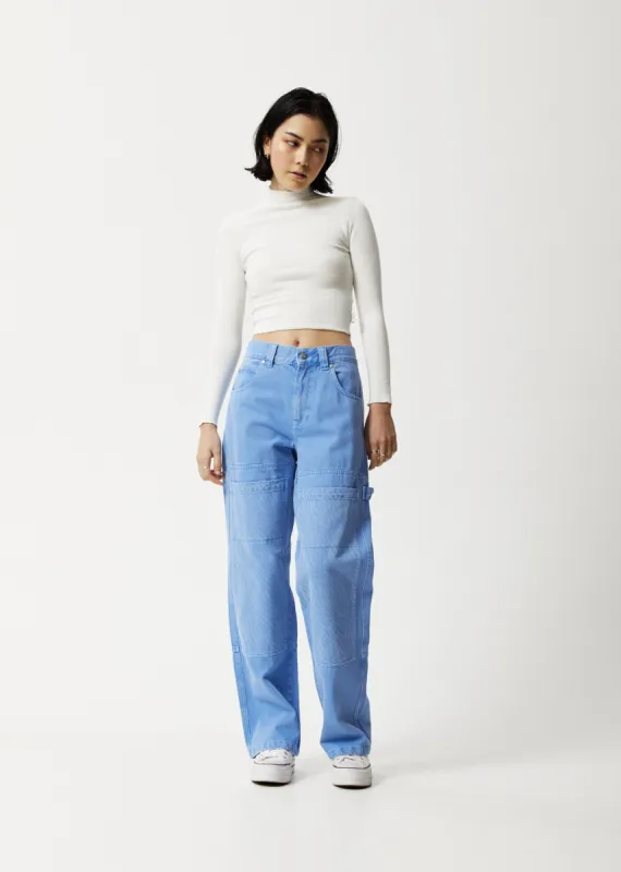 AFENDS Womens Polar Moss - Denim Workwear Jean - Faded Arctic sold by Afends