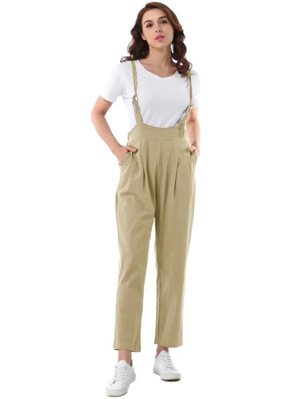 Casual Sleeveless Jumpsuit Adjustable Straps Overalls with Pocket sold by Allegra K