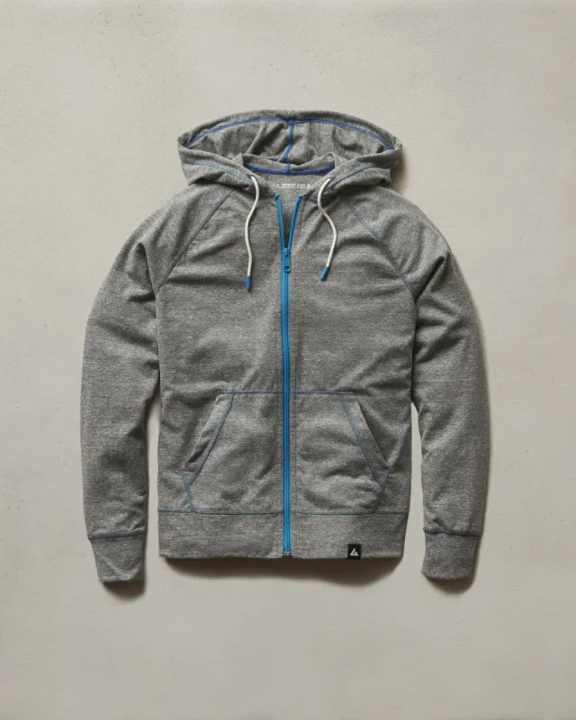 Women's Contrast Lightweight Full Zip - Black Heather sold by American Giant