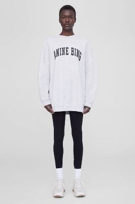 Tyler Sweatshirt - Heather Grey With Black sold by Anine Bing