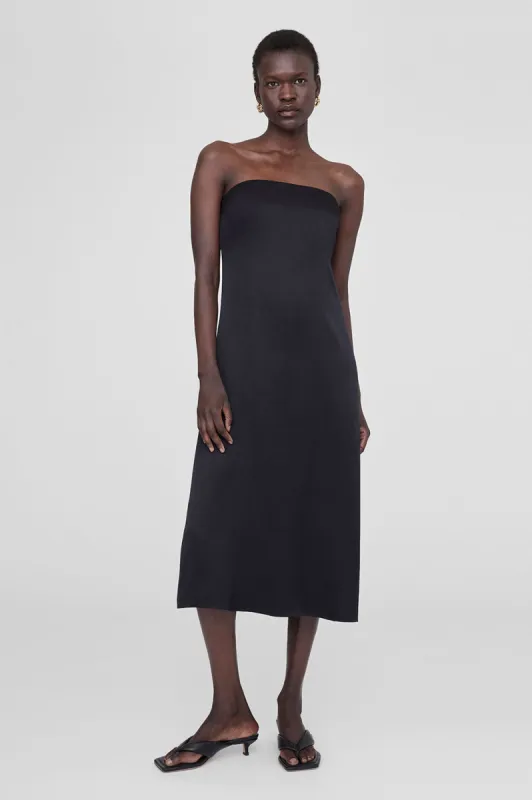 Megan Dress - Black Silk sold by Anine Bing
