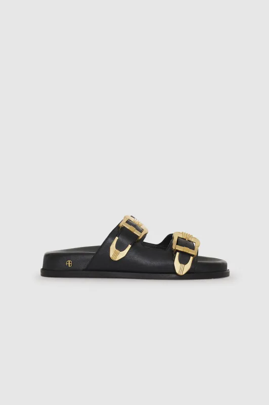 Waylon Slides - Black sold by Anine Bing