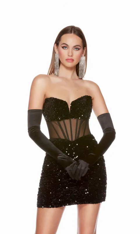 ALYCE Paris 4792 Homecoming Short Cat-eye Illusion Straight Dress sold by Alyce Paris