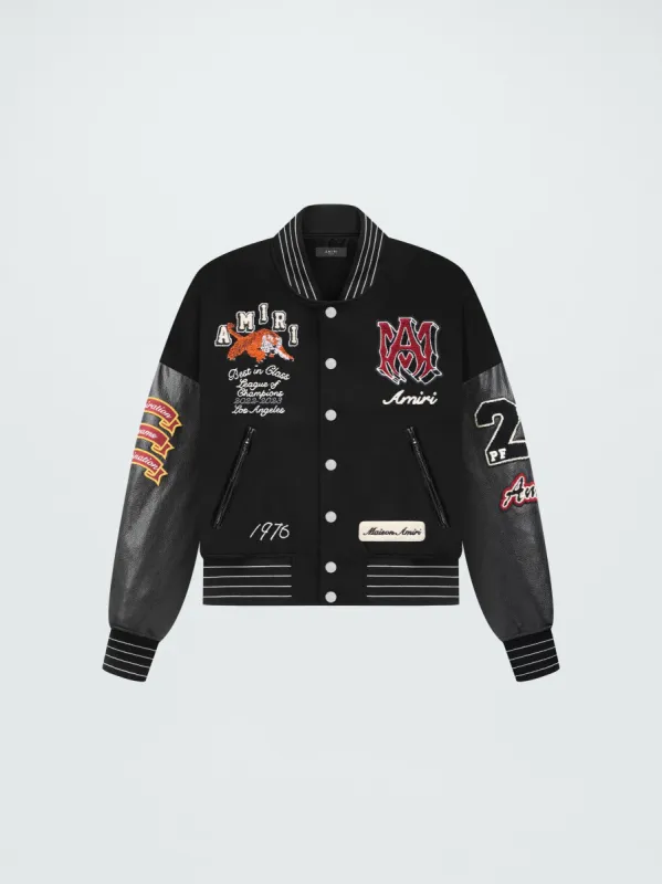 WOMEN - TIGER VARSITY JACKET - BLACK sold by AMIRI