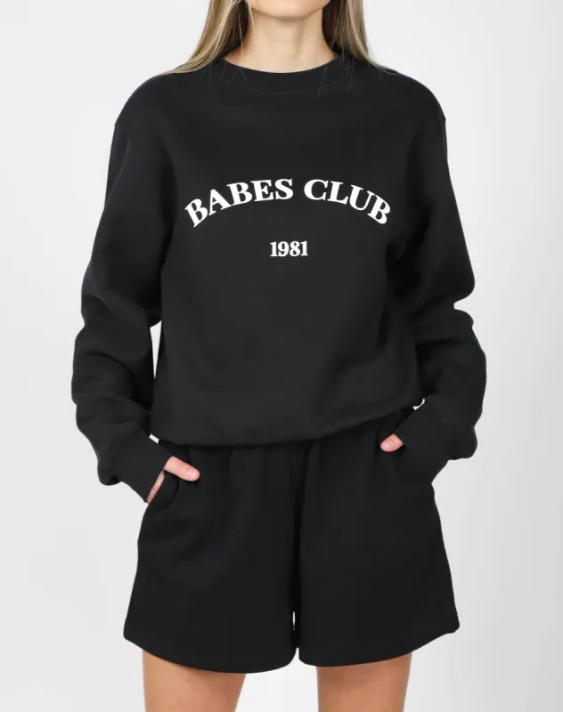 The "BABES CLUB" Best Friend Crew | True Black sold by Brunette The Label