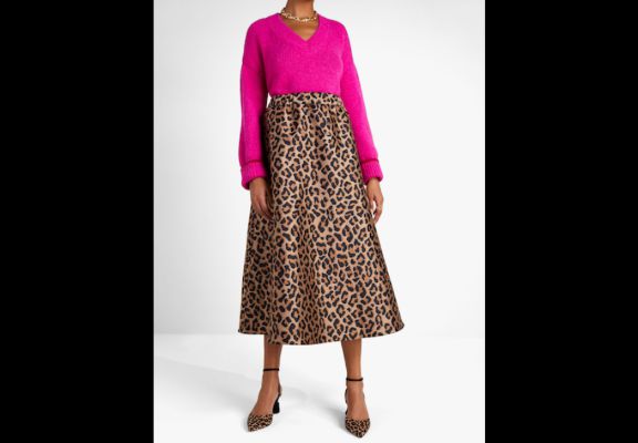 Leopard Jacquard Midi Skirt sold by Kate Spade