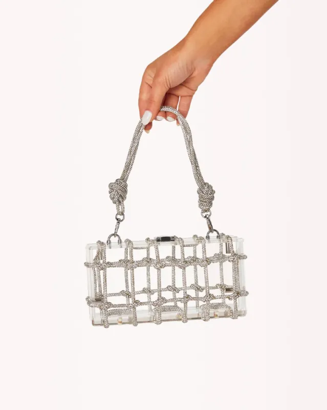 BILLY CLUTCH BAG - SILVER DIAMANTE-CLEAR sold by Billini