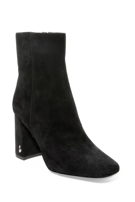 Square Toe Heeled Bootie Black sold by Boston Proper