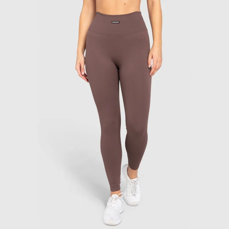 Ribbed Seamless Leggings - Espresso Brown sold by DOYOUEVEN