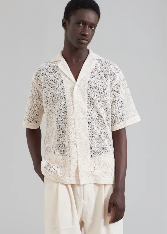 Róhe Resort Crochet Shirt - Ivory | Parallel