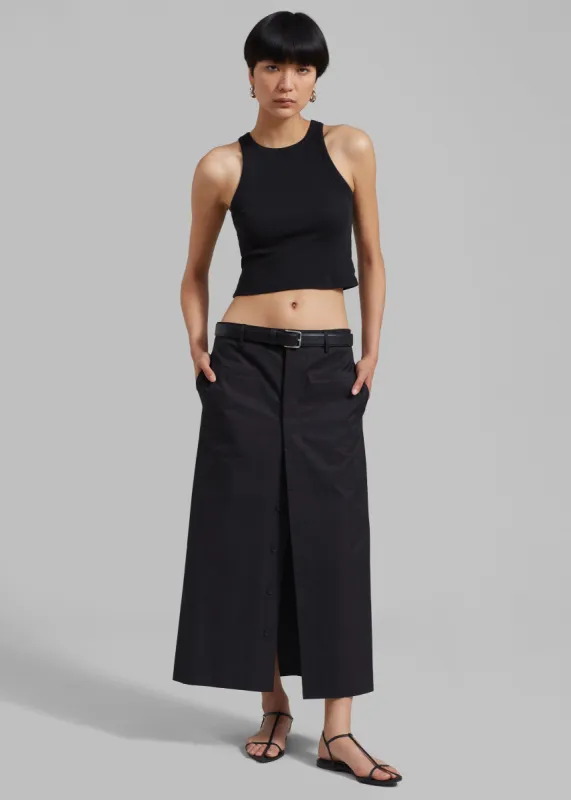 Norah Slit Midi Skirt - Black sold by Frankie Shop