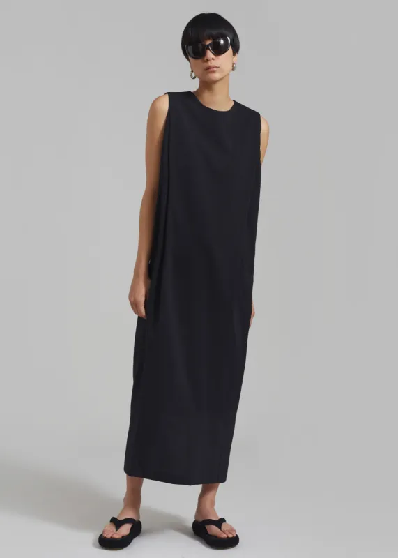 Eryn Sleeveless Pintuck Dress - Black | Parallel