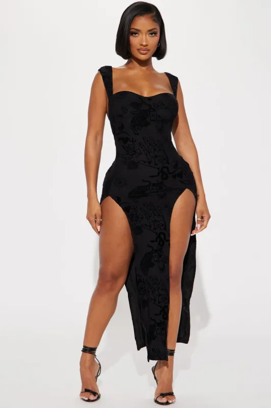 Marella Mesh Maxi Dress - Black sold by Fashion Nova