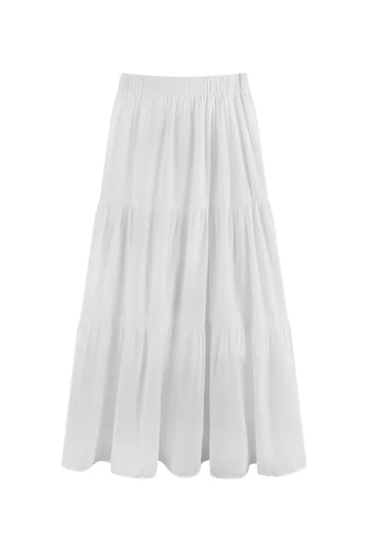 'Bella' High Waist Tiered Long Skirt(5 Colors) sold by Goodnight Macaroon