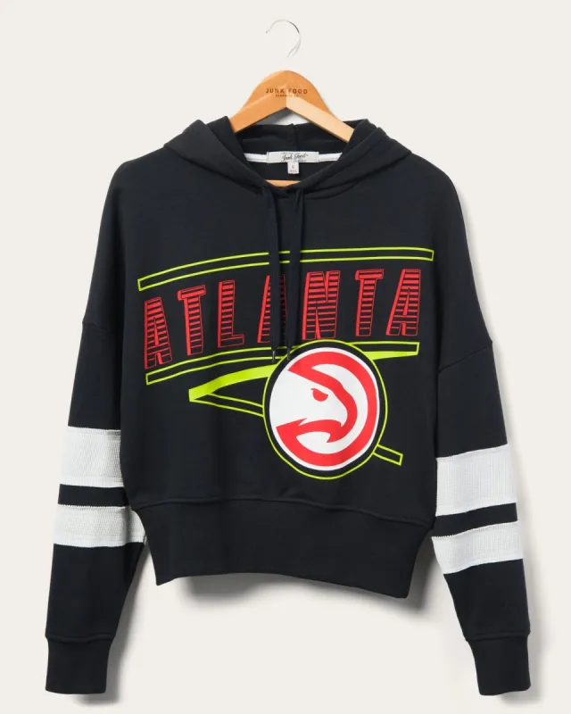 Women's Hawks Overtime Striped Fleece Hoodie sold by Junk Food Clothing