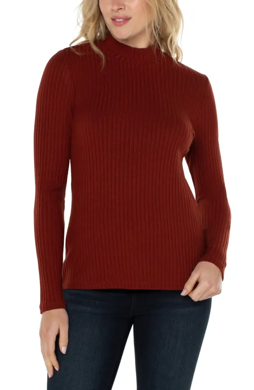 MOCK NECK LONG SLEEVE KNIT TOP sold by Liverpool Jeans Company