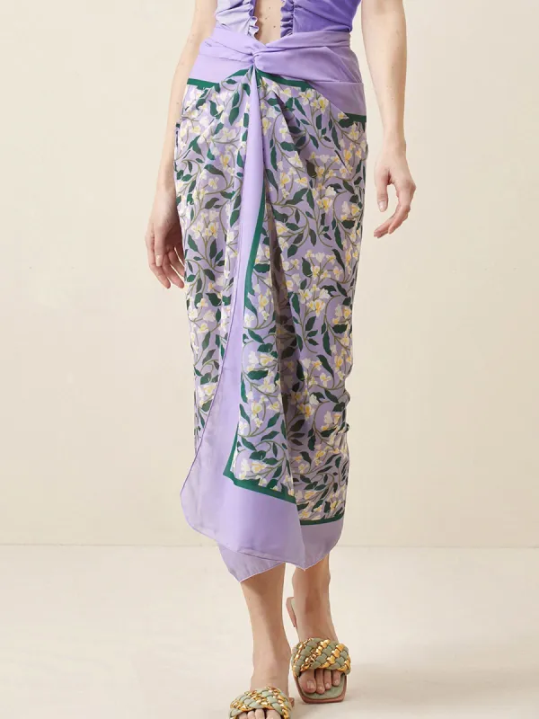 Floral Beach Cover Up Wrap Skirt sold by COMMENSE