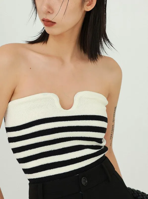 Bustier Knit Tube Top sold by COMMENSE