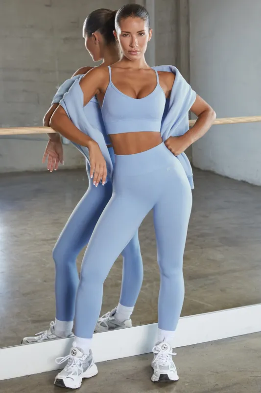 Petite Seamless Full Length Leggings in Blue sold by Oh Polly