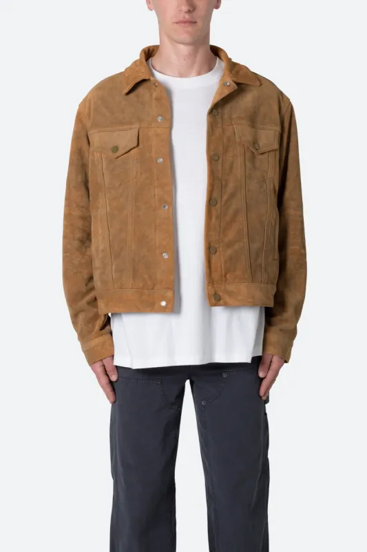 Suede Trucker Jacket - Brown sold by MNML