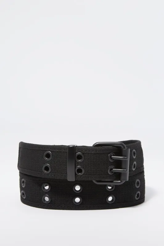 Ceinture noire avec oeillets sold by Urban Planet