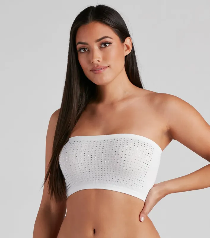 Bust Out The Rhinestone Satin Bustier sold by Windsor