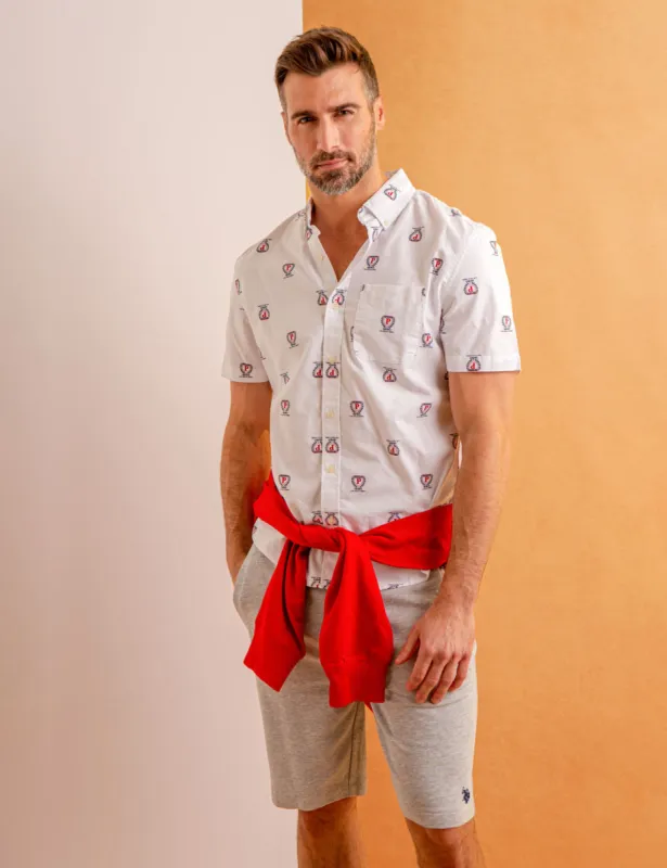 ALL OVER CREST PRINT OXFORD SHORT SLEEVE SHIRT sold by U.S. Polo Assn.