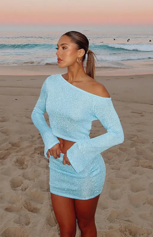 Clouded Long Sleeve Top Blue | Parallel
