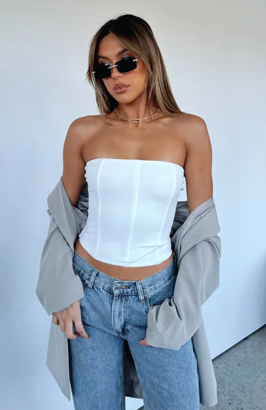 Feeling Blessed Bustier White sold by White Fox Boutique