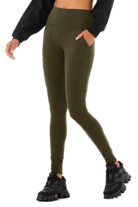 High-Waist Cargo Legging - Dark Olive sold by Alo Yoga