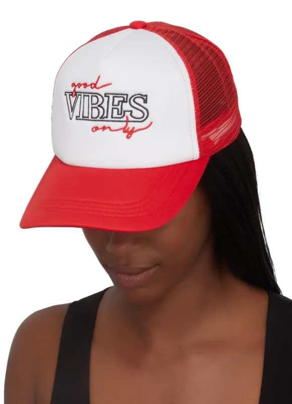 Good Vibes Only Trucker Hat sold by Rainbow