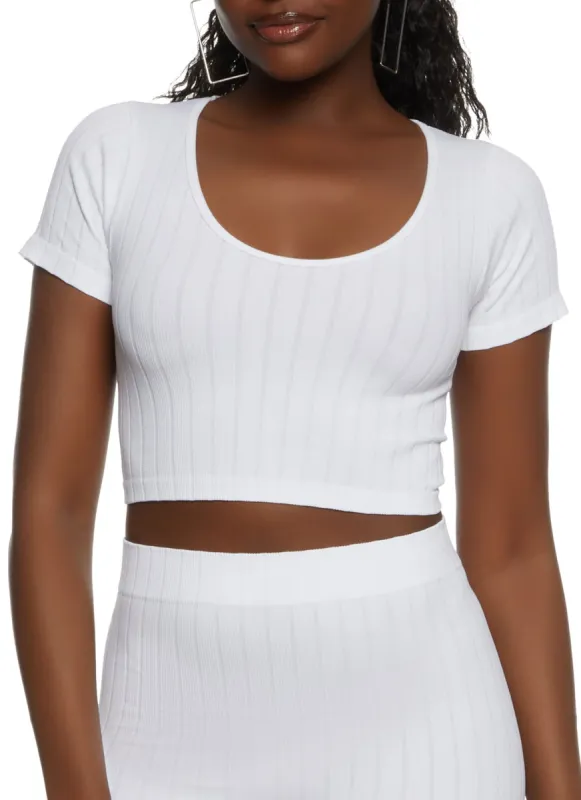 Compression Rib Cropped Active Top sold by Rainbow