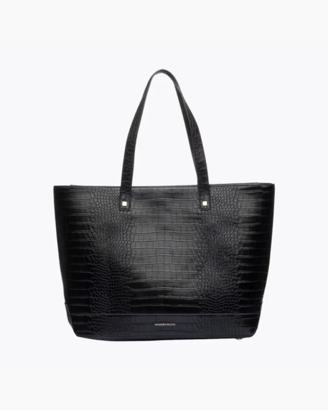 THE TOTE - BLACK CROC sold by Modern Picnic