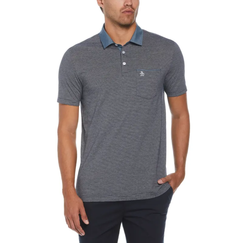 Chambray Collar Polo sold by Original Penguin