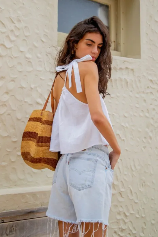 VRG GRL Slow Living Linen Top // White sold by Verge Girl