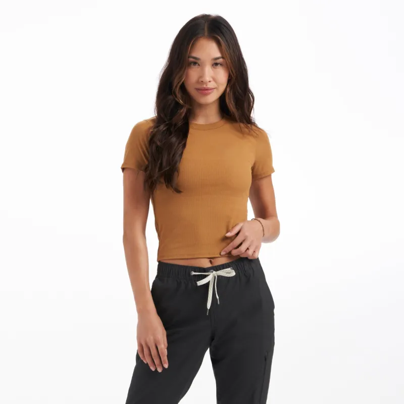 Pose Fitted Tee | Dark Golden Heather sold by Vuori