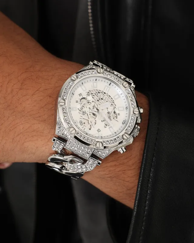 Guess Mainline Baron Silver Watch Silver sold by Culture Kings