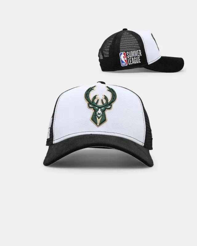 New Era Milwaukee Bucks 'NBA Summer League' 9FORTY A-Frame Snapback Black/White sold by Culture Kings