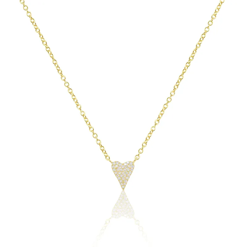 Yellow Gold Diamond Heart Necklace sold by Meira T