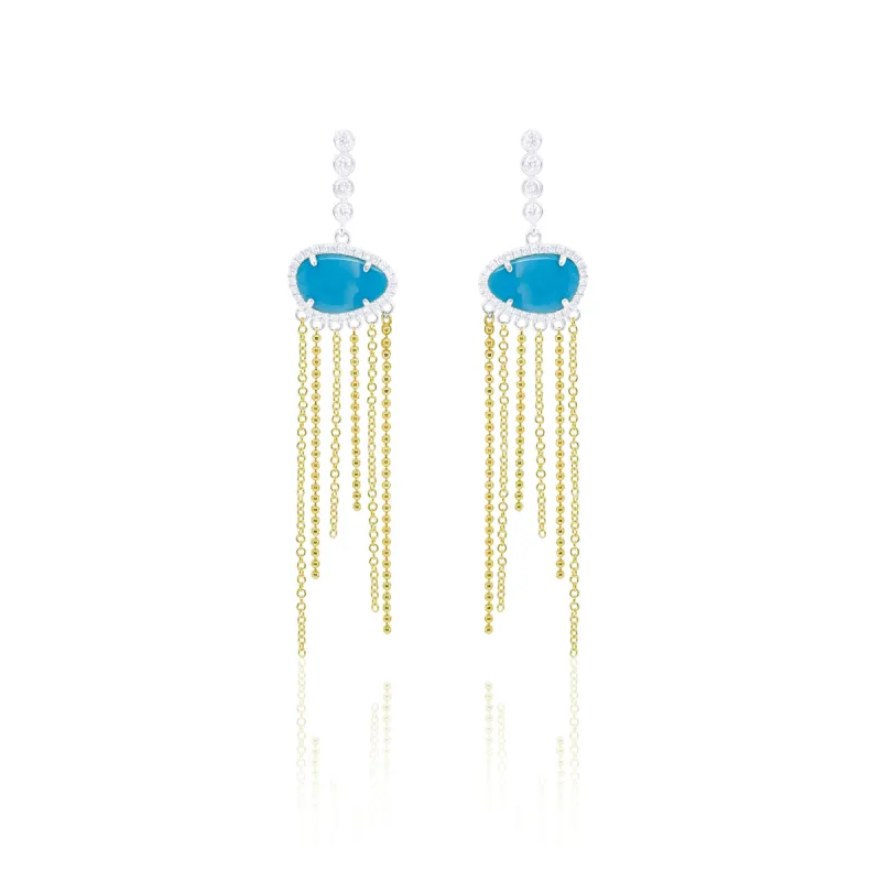Turquoise and Fringe Earrings sold by Meira T