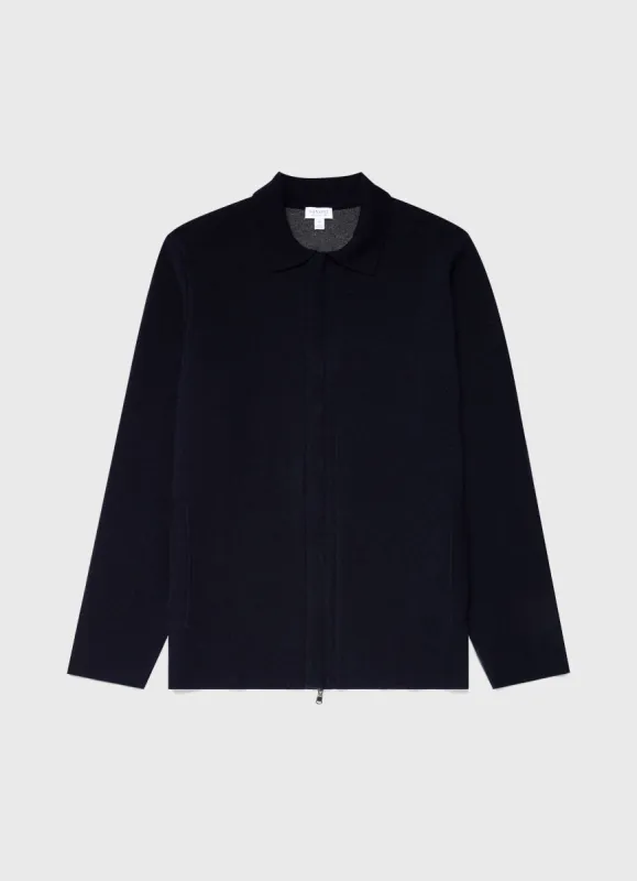 Men's Double Faced Jacket in Navy sold by Sunspel