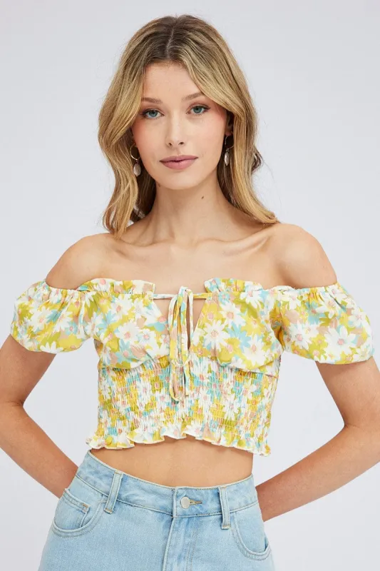Print Crop Top Short Sleeve sold by Ally Fashion
