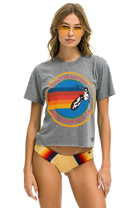 AVIATOR NATION SAN FRANCISCO BOYFRIEND TEE - HEATHER GREY sold by Aviator Nation